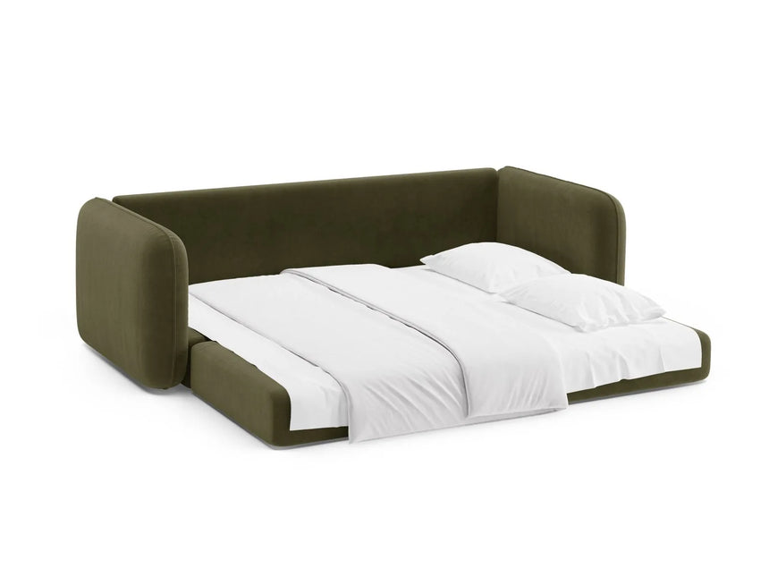 Dormi 3-Sitzer Sofa mit Schlaffunktion, aus Samt in Grün (Salvador 8), 225x94 cm von Micadoni – Bild 7