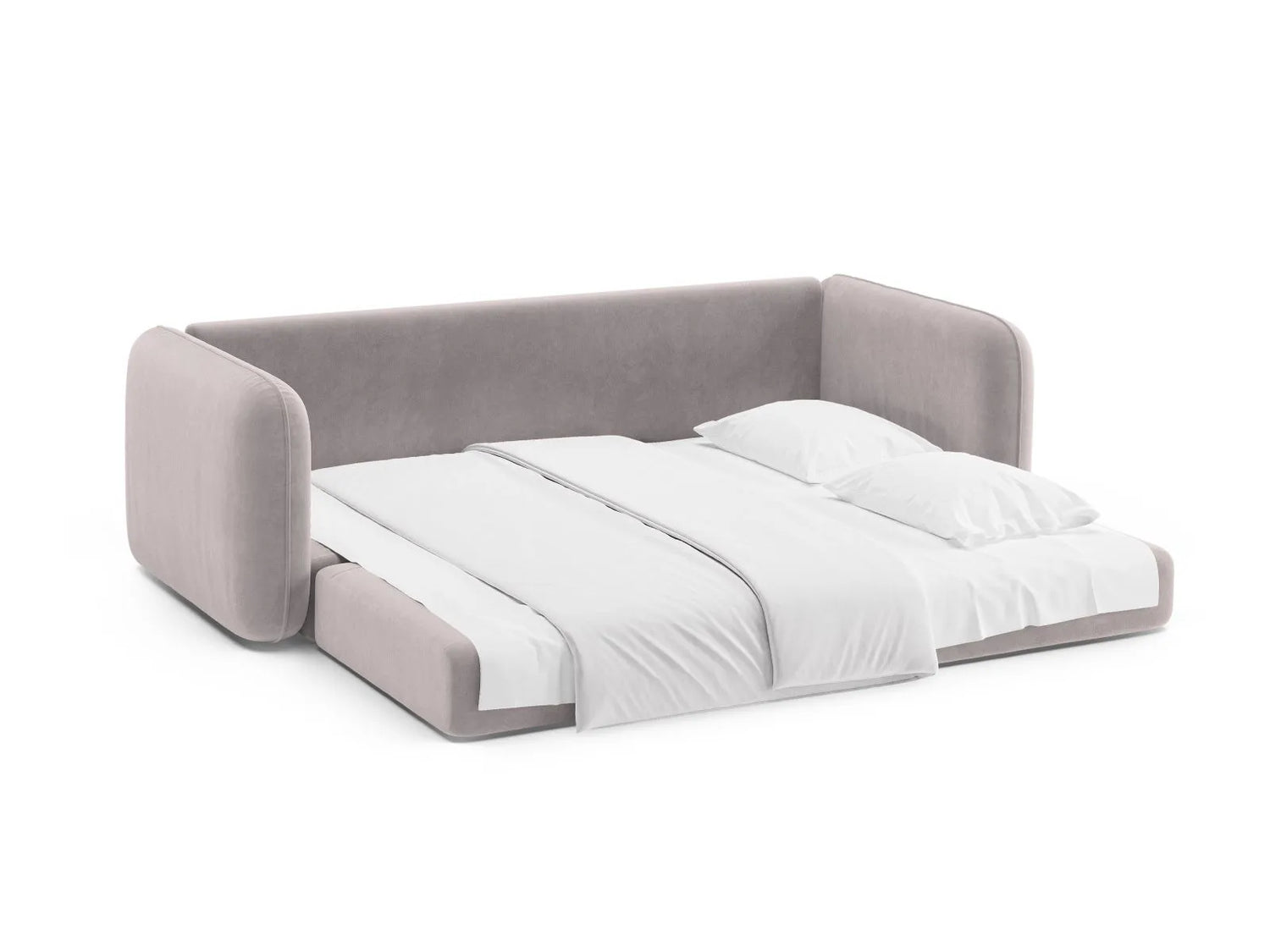 Dormi 3-Sitzer Sofa mit Schlaffunktion, aus Samt in Hellgrau (Salvador 16), 225x94 cm von Micadoni – Bild 7