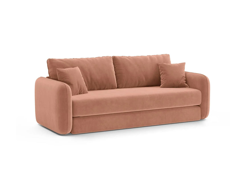 Dormi 3-Sitzer Sofa mit Schlaffunktion, aus Samt in Rosa (Salvador 11), 225x94 cm von Micadoni – Bild 5