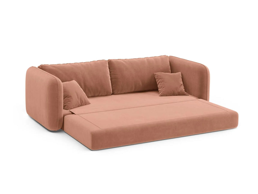 Dormi 3-Sitzer Sofa mit Schlaffunktion, aus Samt in Rosa (Salvador 11), 225x94 cm von Micadoni – Bild 6
