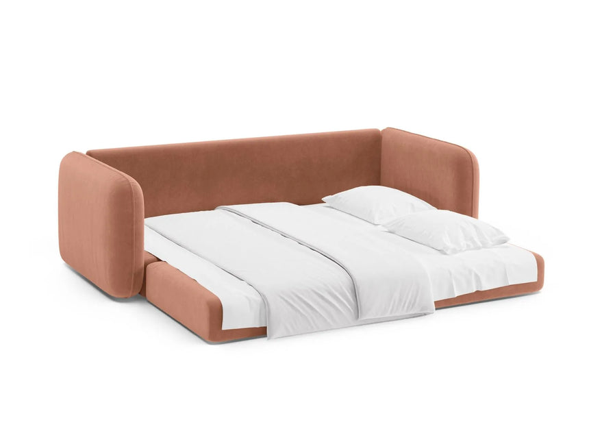 Dormi 3-Sitzer Sofa mit Schlaffunktion, aus Samt in Rosa (Salvador 11), 225x94 cm von Micadoni – Bild 7