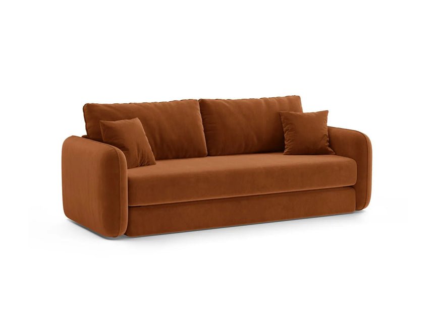 Dormi 3-Sitzer Sofa mit Schlaffunktion, aus Samt in Terrakotta (Salvador 14), 225x94 cm von Micadoni – Bild 5