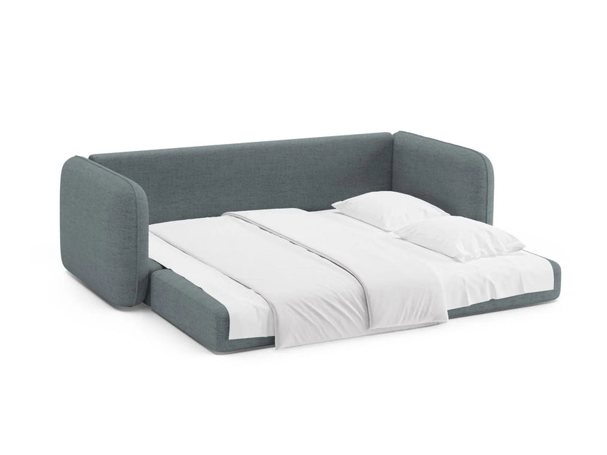 Dormi 3-Sitzer Sofa mit Schlaffunktion, aus Strukturierter Stoff in Hellblau (Moly 74), 225x94 cm von Micadoni – Bild 7
