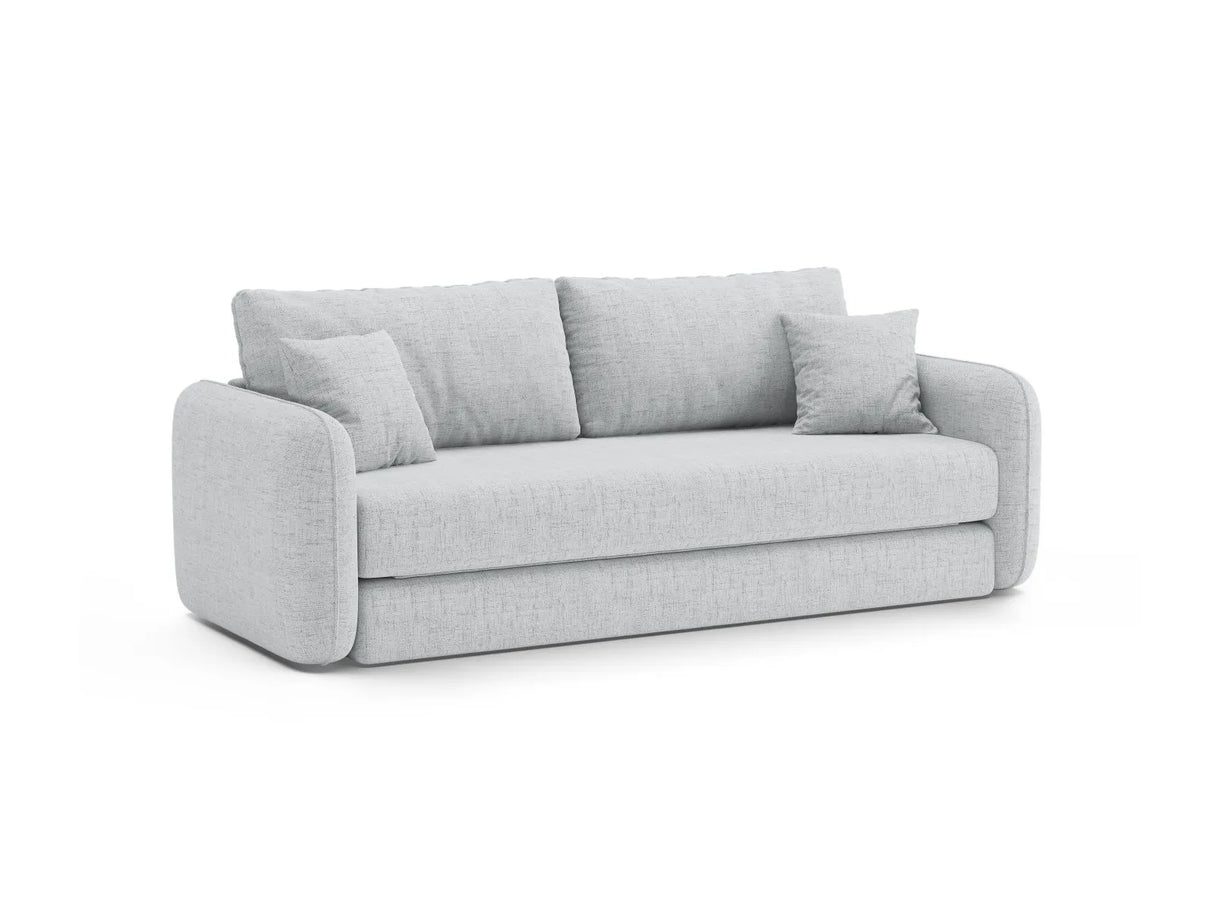 Dormi 3-Sitzer Sofa mit Schlaffunktion, aus Strukturierter Stoff in Hellgrau (Moly 70), 225x94 cm von Micadoni – Bild 5