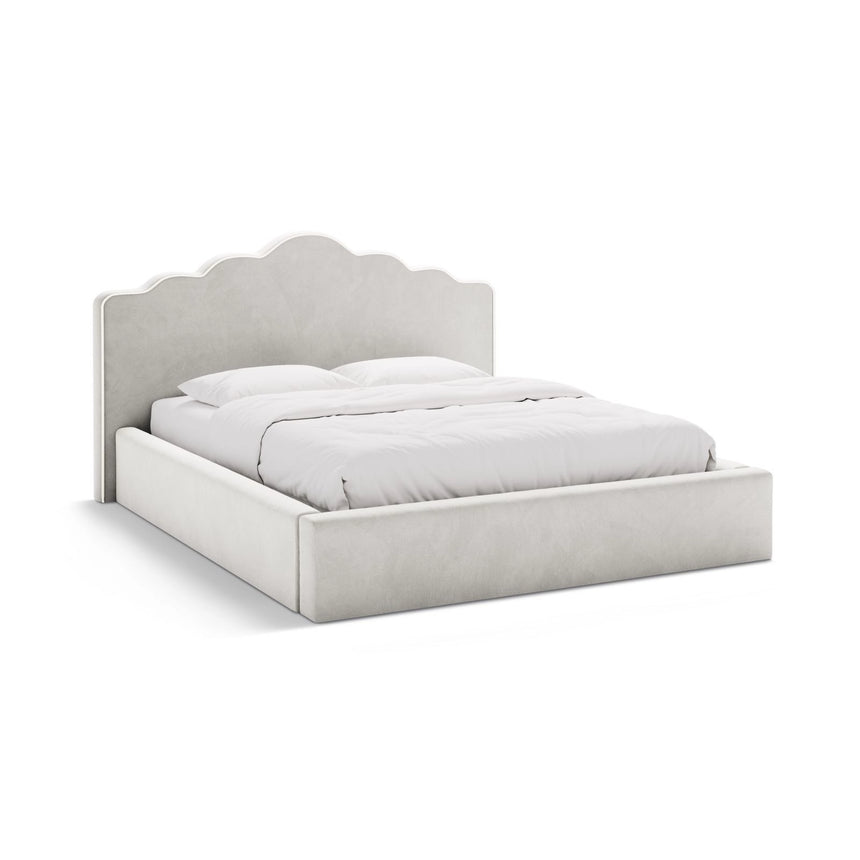 Dream Bett mit Kopfteil und Stauraum aus Samt, 140x200 cm von Micadoni – Bild 1