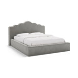 Dream Bett mit Kopfteil und Stauraum aus Samt in Elfenbein / Dunkles Grau (Magic Velvet 2256,Magic Velvet 2241), 140x200 cm von Micadoni – Bild 1