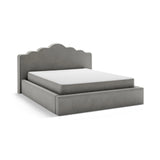 Dream Bett mit Kopfteil und Stauraum aus Samt in Elfenbein / Dunkles Grau (Magic Velvet 2256,Magic Velvet 2241), 140x200 cm von Micadoni – Bild 4
