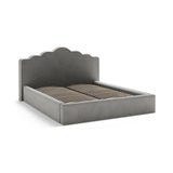 Dream Bett mit Kopfteil und Stauraum aus Samt in Elfenbein / Dunkles Grau (Magic Velvet 2256,Magic Velvet 2241), 140x200 cm von Micadoni – Bild 5