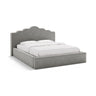 Dream Bett mit Kopfteil und Stauraum aus Samt in Elfenbein / Dunkles Grau (Magic Velvet 2256,Magic Velvet 2241), 160x200 cm von Micadoni – Bild 1
