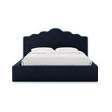 Dream Bett mit Kopfteil und Stauraum aus Samt in Elfenbein / Königsblau (Magic Velvet 2256,Magic Velvet 2204), 140x200 cm von Micadoni – Bild 3