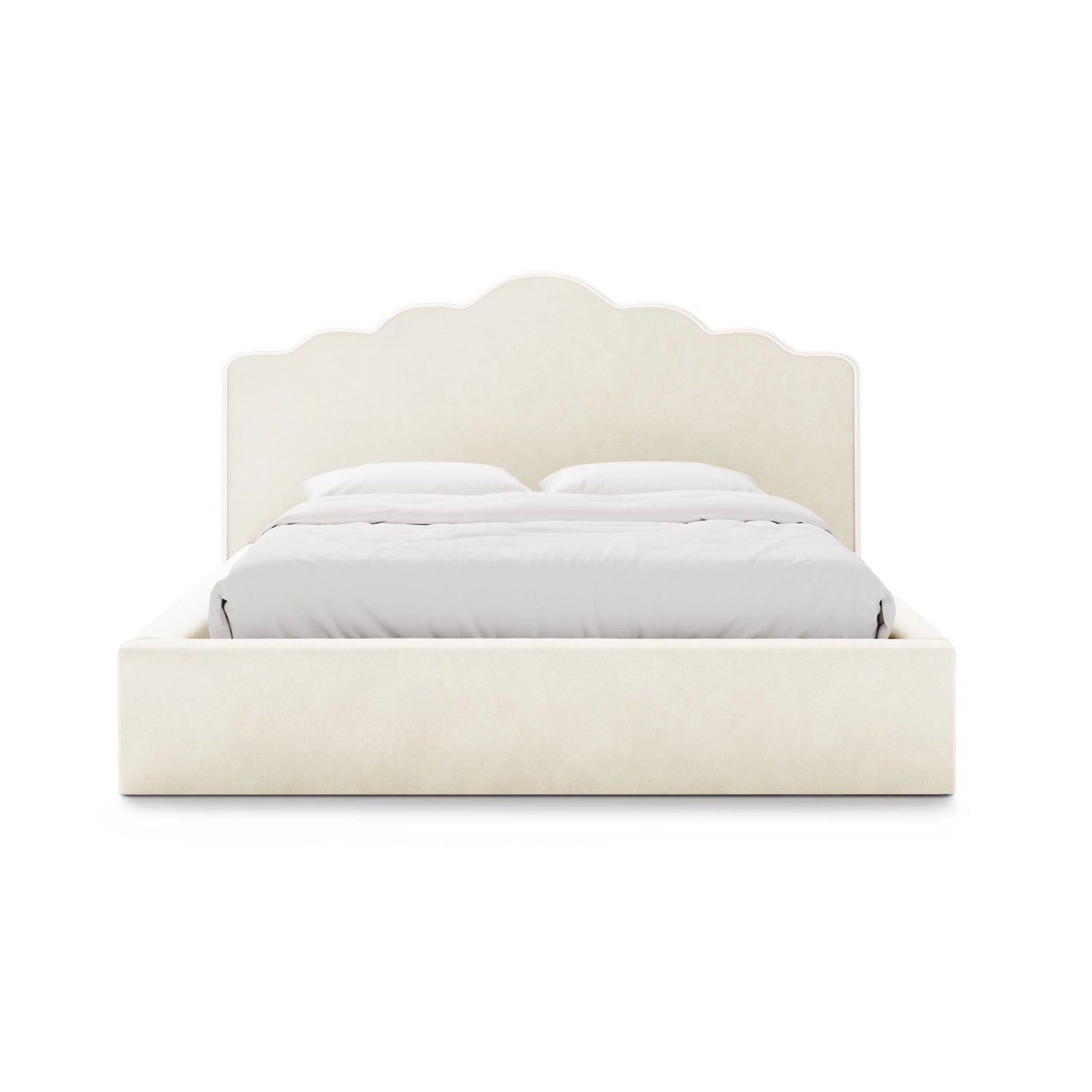 Dream Bett mit Kopfteil und Stauraum aus Samt in Elfenbein (Magic Velvet 2256), 180x200 cm von Micadoni – Bild 3