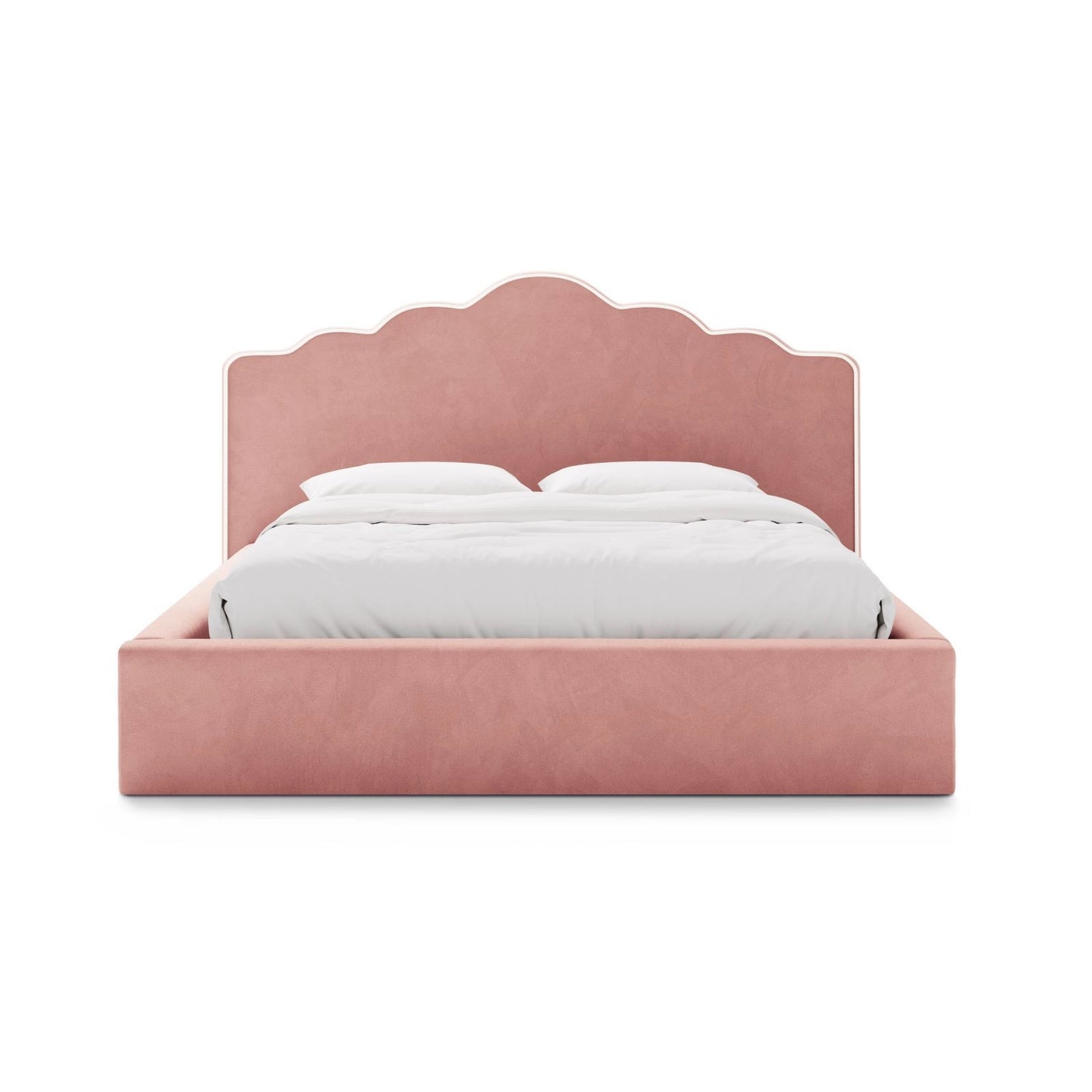 Dream Bett mit Kopfteil und Stauraum aus Samt in Elfenbein / Pink (Magic Velvet 2256,Magic Velvet 2257), 180x200 cm von Micadoni – Bild 3