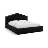 Dream Bett mit Kopfteil und Stauraum aus Samt in Elfenbein / Schwarz (Magic Velvet 2256,Magic Velvet 2219), 140x200 cm von Micadoni – Bild 1