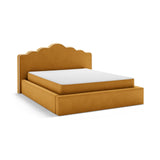Dream Bett mit Kopfteil und Stauraum aus Samt in Elfenbein / Senf (Magic Velvet 2256,Magic Velvet 2288), 180x200 cm von Micadoni – Bild 4