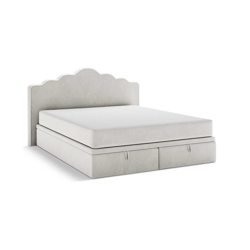 Dream Boxspringbett mit Kopfteil und Stauraum aus Samt, 140x200 cm von Micadoni – Bild 4