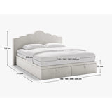 Dream Boxspringbett mit Kopfteil und Stauraum aus Samt, 200x200 cm von Micadoni – Bild 2