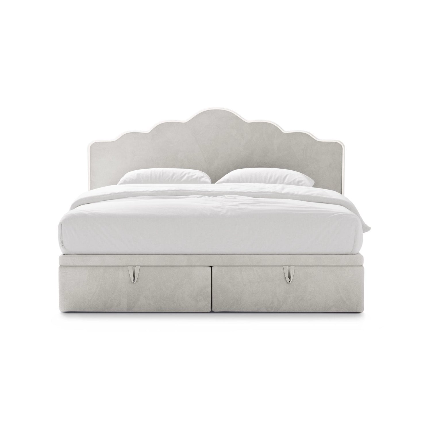 Dream Boxspringbett mit Kopfteil und Stauraum aus Samt, 200x200 cm von Micadoni – Bild 3