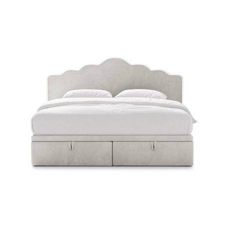 Dream Boxspringbett mit Kopfteil und Stauraum aus Samt, 200x200 cm von Micadoni – Bild 3