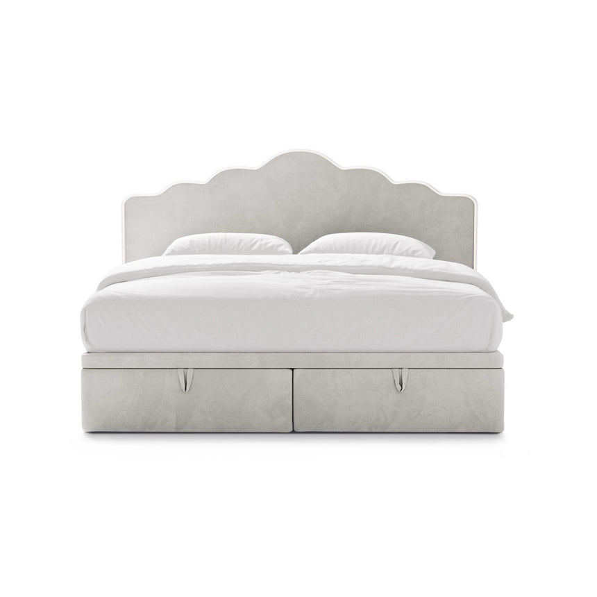 Dream Boxspringbett mit Kopfteil und Stauraum aus Samt, 200x200 cm von Micadoni – Bild 3