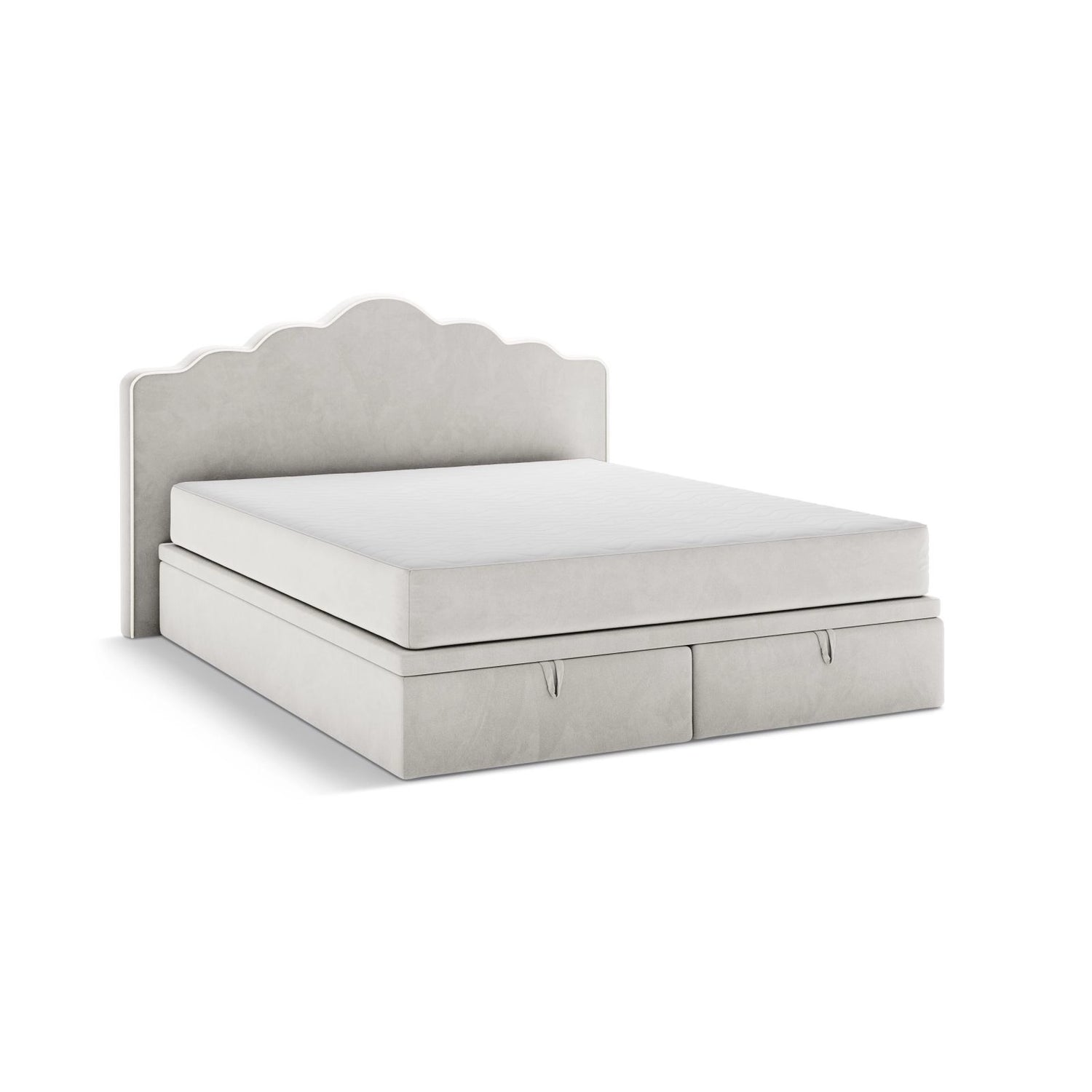 Dream Boxspringbett mit Kopfteil und Stauraum aus Samt, 200x200 cm von Micadoni – Bild 4