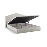 Dream Boxspringbett mit Kopfteil und Stauraum aus Samt, 200x200 cm von Micadoni – Bild 5