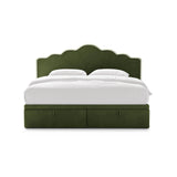 Dream Boxspringbett mit Kopfteil und Stauraum aus Samt in Elfenbein / Armeegrün (Magic Velvet 2256,Magic Velvet 2295), 140x200 cm von Micadoni – Bild 3