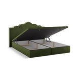 Dream Boxspringbett mit Kopfteil und Stauraum aus Samt in Elfenbein / Armeegrün (Magic Velvet 2256,Magic Velvet 2295), 140x200 cm von Micadoni – Bild 5