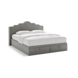 Dream Boxspringbett mit Kopfteil und Stauraum aus Samt in Elfenbein / Dunkles Grau (Magic Velvet 2256,Magic Velvet 2241), 160x200 cm von Micadoni – Bild 1
