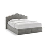 Dream Boxspringbett mit Kopfteil und Stauraum aus Samt in Elfenbein / Dunkles Grau (Magic Velvet 2256,Magic Velvet 2241), 180x200 cm von Micadoni – Bild 1