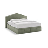 Dream Boxspringbett mit Kopfteil und Stauraum aus Samt in Elfenbein / Grün (Magic Velvet 2256,Magic Velvet 2243), 140x200 cm von Micadoni – Bild 1