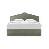 Dream Boxspringbett mit Kopfteil und Stauraum aus Samt in Elfenbein / Grün (Magic Velvet 2256,Magic Velvet 2243), 180x200 cm von Micadoni – Bild 3