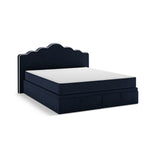 Dream Boxspringbett mit Kopfteil und Stauraum aus Samt in Elfenbein / Königsblau (Magic Velvet 2256,Magic Velvet 2204), 160x200 cm von Micadoni – Bild 4