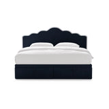 Dream Boxspringbett mit Kopfteil und Stauraum aus Samt in Elfenbein / Königsblau (Magic Velvet 2256,Magic Velvet 2204), 200x200 cm von Micadoni – Bild 3