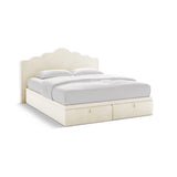 Dream Boxspringbett mit Kopfteil und Stauraum aus Samt in Elfenbein (Magic Velvet 2256), 180x200 cm von Micadoni – Bild 1