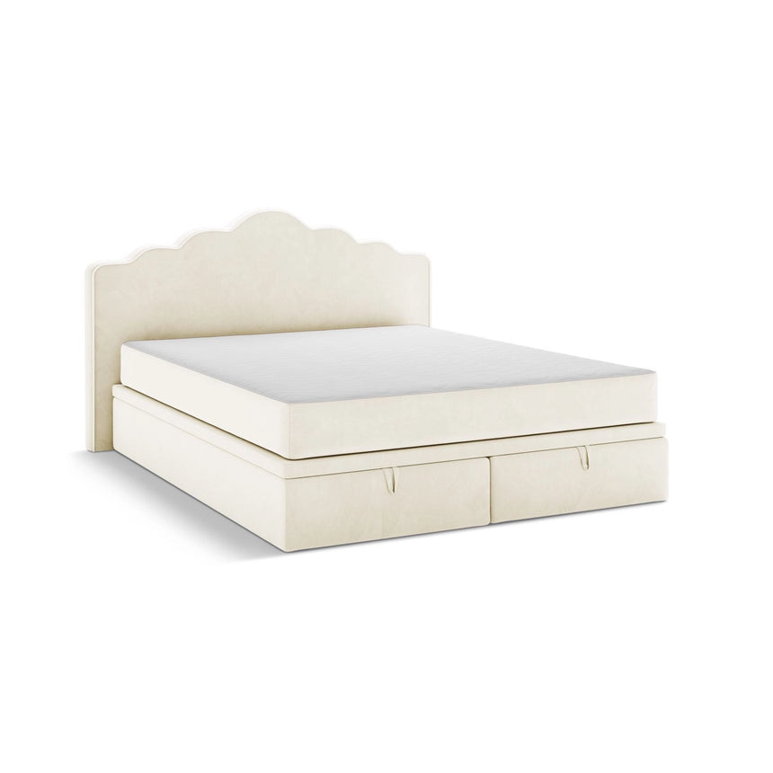 Dream Boxspringbett mit Kopfteil und Stauraum aus Samt in Elfenbein (Magic Velvet 2256), 180x200 cm von Micadoni – Bild 4