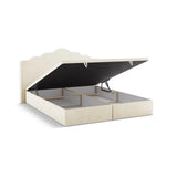 Dream Boxspringbett mit Kopfteil und Stauraum aus Samt in Elfenbein (Magic Velvet 2256), 180x200 cm von Micadoni – Bild 5