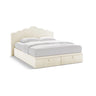 Dream Boxspringbett mit Kopfteil und Stauraum aus Samt in Elfenbein (Magic Velvet 2256), 200x200 cm von Micadoni – Bild 1