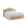 Dream Boxspringbett mit Kopfteil und Stauraum aus Samt in Elfenbein / Mandelbeige (Magic Velvet 2256,Magic Velvet 2282), 140x200 cm von Micadoni – Bild 1