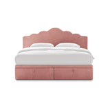 Dream Boxspringbett mit Kopfteil und Stauraum aus Samt in Elfenbein / Pink (Magic Velvet 2256,Magic Velvet 2257), 140x200 cm von Micadoni – Bild 3