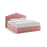 Dream Boxspringbett mit Kopfteil und Stauraum aus Samt in Elfenbein / Pink (Magic Velvet 2256,Magic Velvet 2257), 160x200 cm von Micadoni – Bild 1