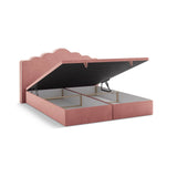 Dream Boxspringbett mit Kopfteil und Stauraum aus Samt in Elfenbein / Pink (Magic Velvet 2256,Magic Velvet 2257), 200x200 cm von Micadoni – Bild 5