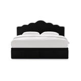 Dream Boxspringbett mit Kopfteil und Stauraum aus Samt in Elfenbein / Schwarz (Magic Velvet 2256,Magic Velvet 2219), 160x200 cm von Micadoni – Bild 3