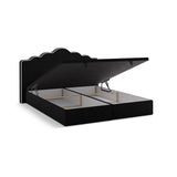 Dream Boxspringbett mit Kopfteil und Stauraum aus Samt in Elfenbein / Schwarz (Magic Velvet 2256,Magic Velvet 2219), 180x200 cm von Micadoni – Bild 5