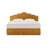 Dream Boxspringbett mit Kopfteil und Stauraum aus Samt in Elfenbein / Senf (Magic Velvet 2256,Magic Velvet 2288), 140x200 cm von Micadoni – Bild 3
