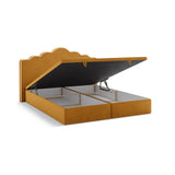 Dream Boxspringbett mit Kopfteil und Stauraum aus Samt in Elfenbein / Senf (Magic Velvet 2256,Magic Velvet 2288), 180x200 cm von Micadoni – Bild 5