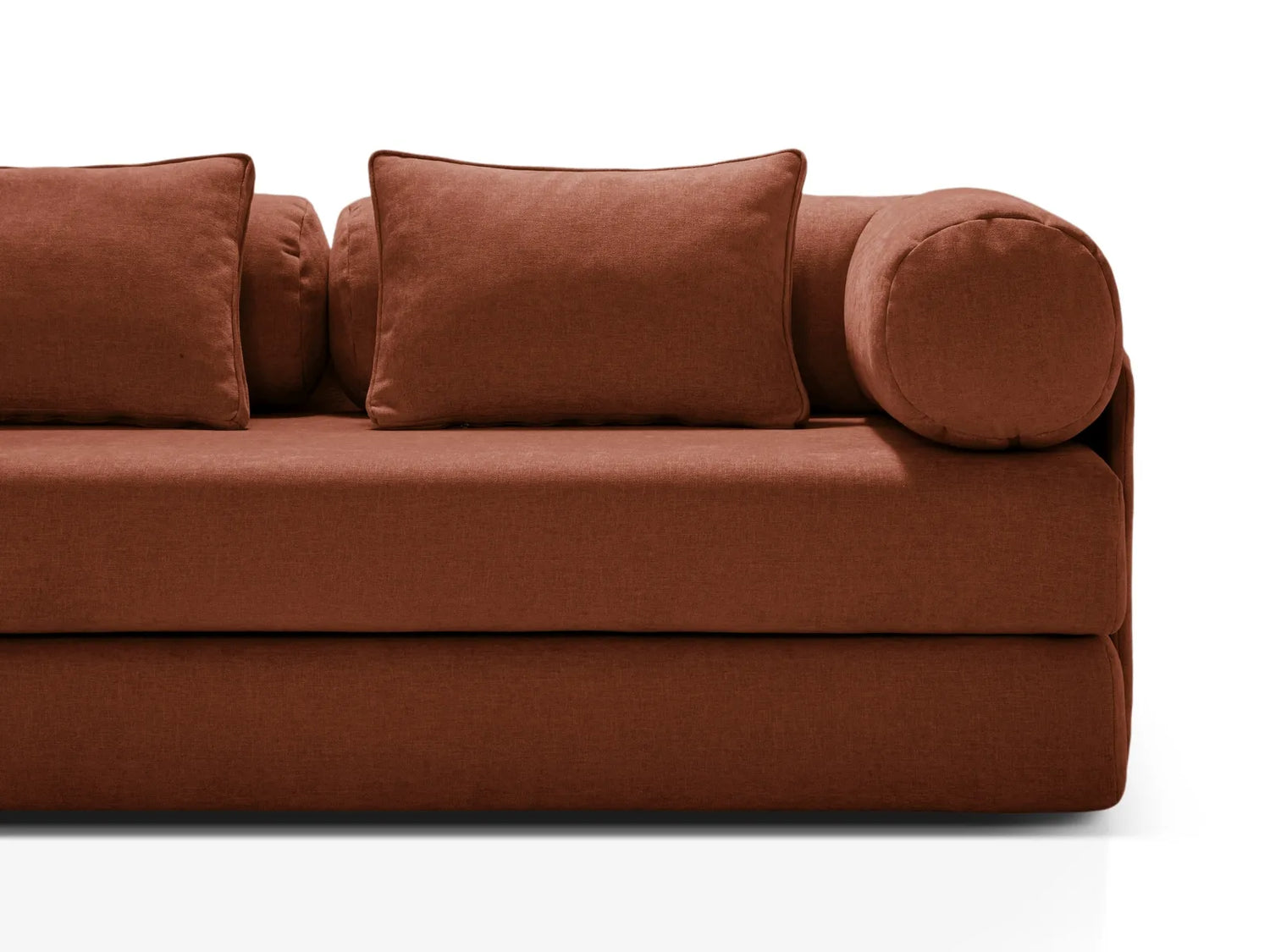 Dreamy 3-Sitzer Sofa mit Schlaffunktion, aus Strukturierter Stoff in Brick (Liberty 9), 206x95 cm von Micadoni – Bild 8