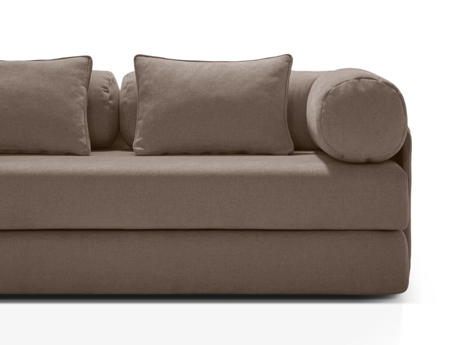 Dreamy 3-Sitzer Sofa mit Schlaffunktion, aus Strukturierter Stoff in Cappuccino (Liberty 5), 206x95 cm von Micadoni – Bild 8