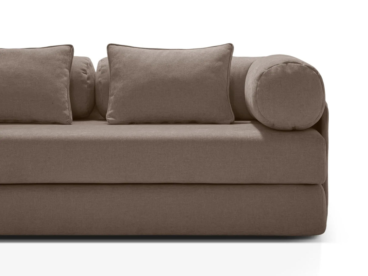 Dreamy 3-Sitzer Sofa mit Schlaffunktion, aus Strukturierter Stoff in Cappuccino (Liberty 5), 206x95 cm von Micadoni – Bild 8