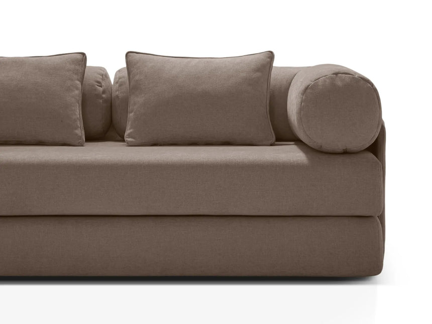 Dreamy 3-Sitzer Sofa mit Schlaffunktion, aus Strukturierter Stoff in Cappuccino (Liberty 5), 206x95 cm von Micadoni – Bild 8