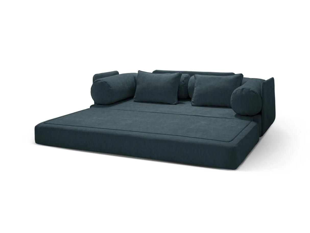 Dreamy 3-Sitzer Sofa mit Schlaffunktion, aus Strukturierter Stoff in Deep Petrol (Liberty 13), 206x95 cm von Micadoni – Bild 6